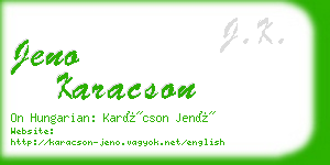 jeno karacson business card